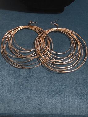 Large Gold Multi-Hoop Statement Earrings